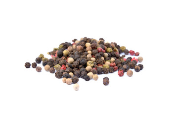 Balls colored pepper isolated on white background