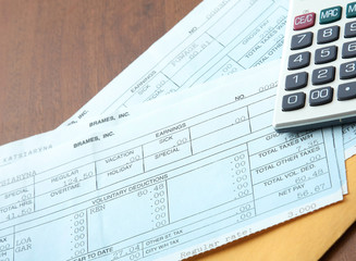 Calculator on business paper