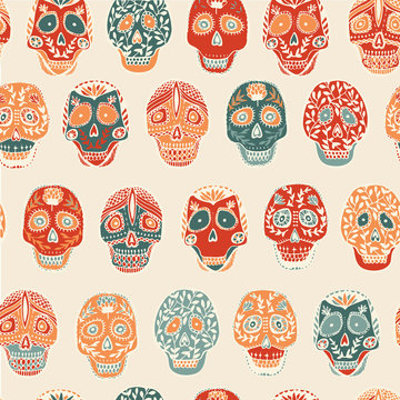 Mexican scull pattern seamless.