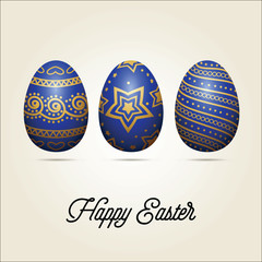 Easter Eggs. Holiday Greeting Card.