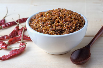 chili paste thai food ,made from grilled fish