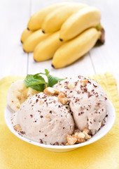 Homemade banana ice cream