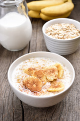 Breakfast oatmeal with banana