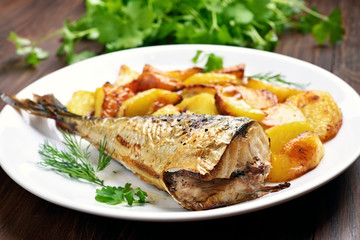 Roasted mackerel fish
