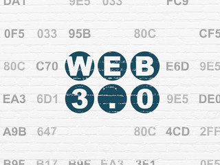 Web design concept: Web 3.0 on wall background