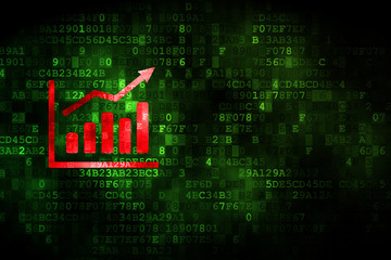 Advertising concept: Growth Graph on digital background