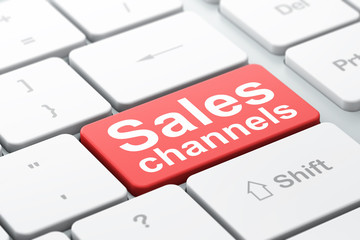 Fototapeta premium Marketing concept: Sales Channels on computer keyboard background