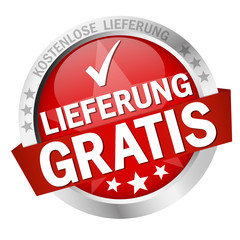 Button with banner Lieferung gratis