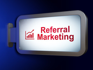 Advertising concept: Referral Marketing and Growth Graph on billboard background