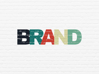 Advertising concept: Brand on wall background