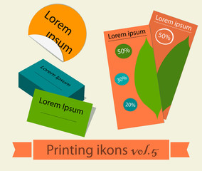 Print icons set5. 
