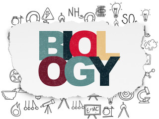 Fototapeta na wymiar Science concept: Biology on Torn Paper background