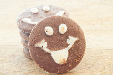 macro of smileys cookies