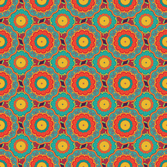 Seamless ethnic pattern with mandala.
