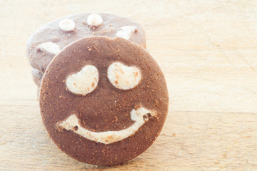 macro of smileys cookies