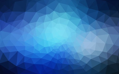 Blue polygonal design pattern, which consist of triangles and gradient in origami style.