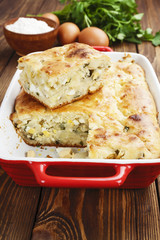 Pie with cabbage and eggs