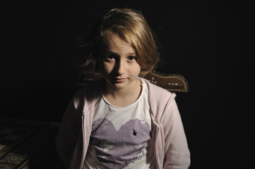 Portrait of young girl (aged 8)