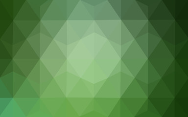 Green polygonal design pattern, which consist of triangles and gradient in origami style.