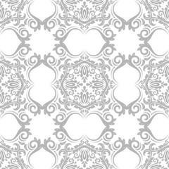 Oriental vector classic light silver ornament. Seamless abstract background