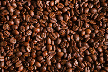 Roasted coffee beans background