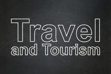 Obraz premium Travel concept: Travel And Tourism on chalkboard background