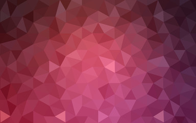 Multicolor pink, red, orange polygonal design pattern, which consist of triangles and gradient in origami style.