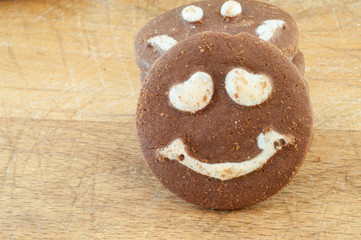 macro of smileys cookies