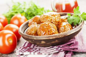 Meatballs on the table