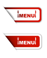 red set vector paper stickers menu