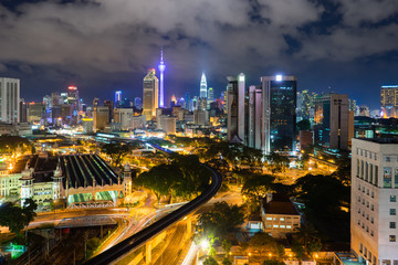 Fototapeta na wymiar Kuala Lumpur City Skyline at Night