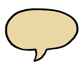 brown speech bubble / cartoon vector and illustration, hand drawn style, isolated on white background.