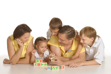 Fototapeta premium Cute family of a five playing
