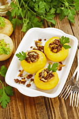 Turnip stuffed with minced meat