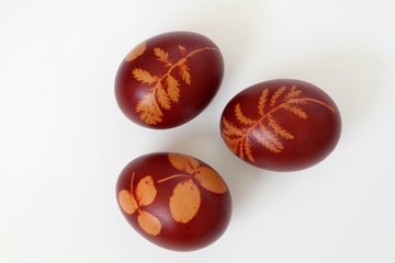 Easter eggs - in a traditional rustic style. Isolated.