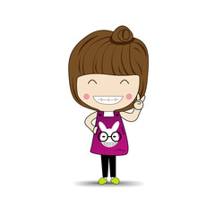 Cute girl cartoon character