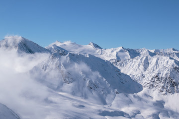 Plakat Gebirge in Obergurgl / Hochgurgl im Winter