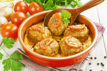 Meat cutlets with cabbage