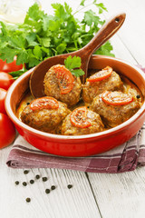 Meat cutlets with cabbage
