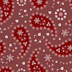 Naklejka premium Paisley seamless pattern. Indian cucumber. Oriental decorative ornament.
