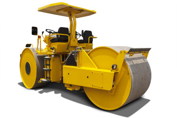 Yellow roller compactor machine