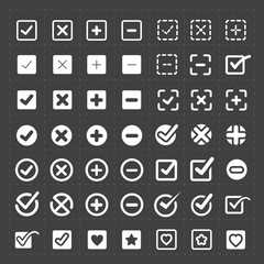Vector white confirm icons set 