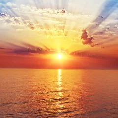 Foto auf Acrylglas Sonnenuntergang Sonnenaufgang im Meer