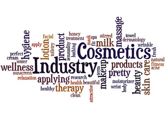 Fototapeta premium Cosmetics Industry, word cloud concept 7