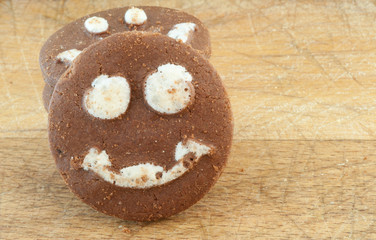 macro of smileys cookies