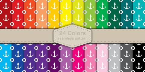anchor  24 colors pattern seamless vector illustration eps 10