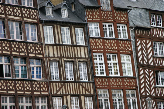 Rennes, maisons à colombages, rue du champ Jacquet