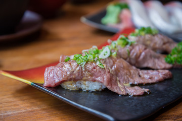 Wagyu beef sushi set