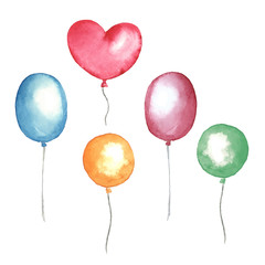 Balloons. Watercolor set in vector