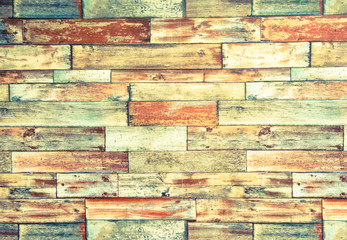 Horizontal frame of psychedelic colorful brick wall background